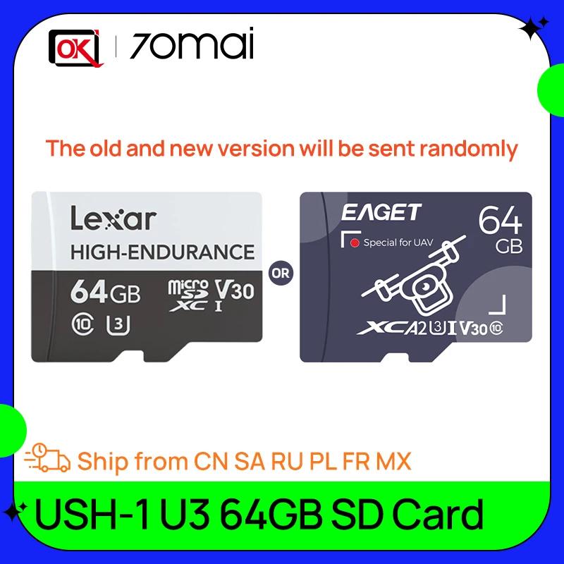 Lexar SD ޸ ī,  64GB ũ USH-1 U3 ִ 100 MB/S  TF ī, 70mai 4K A800S,A500S  ķ